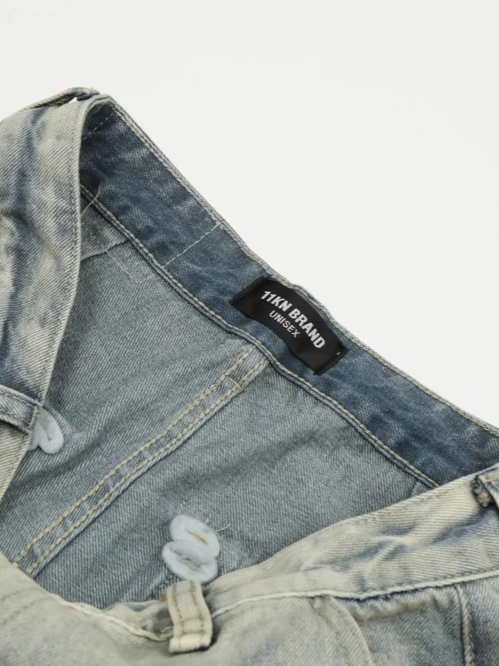 Men's Washed Multi-Pocket Straight Cargo Jeans, image 10