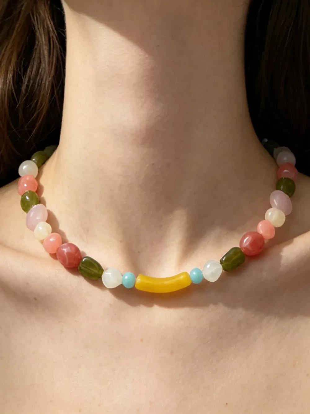 Colorful Beaded Choker Necklace, image 2