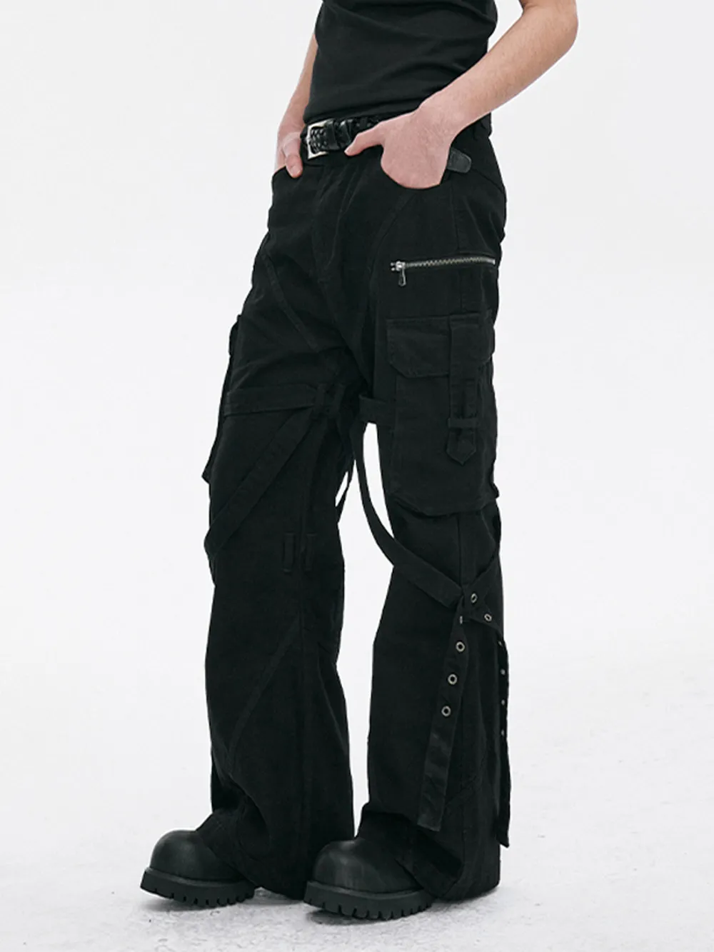 Men's Wide Leg Cargo Pants, image 4