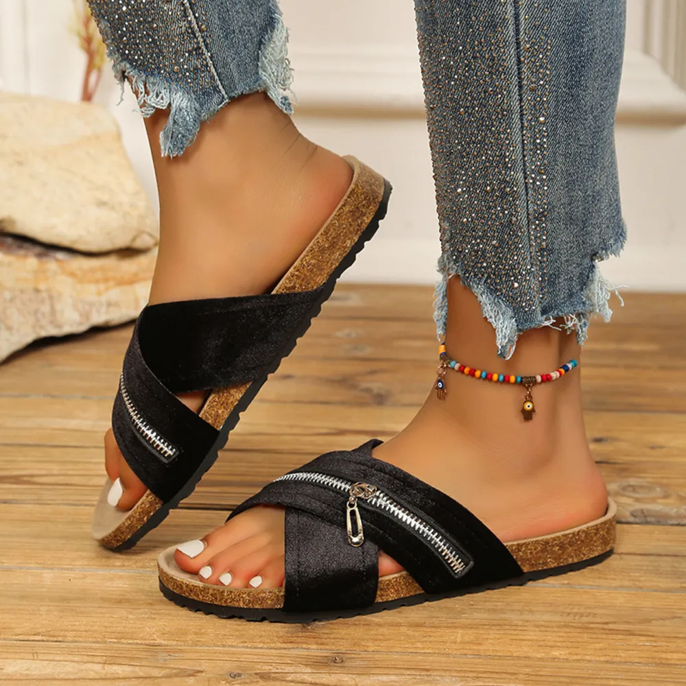 Open Toe Zip Detail Sandals, image 5