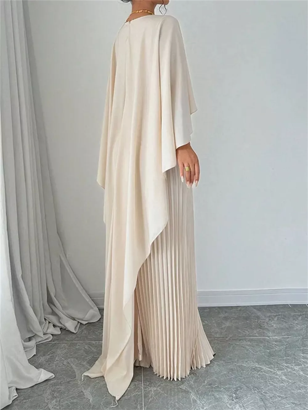 Cape Pleated Maxi Dress, image 5
