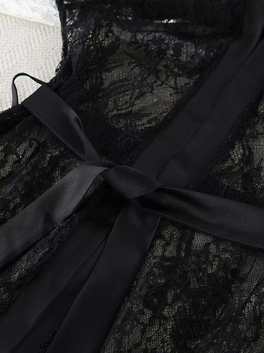 Lace Tube Top & Cardigan and Shorts Three-Piece Lounge Set, image 13