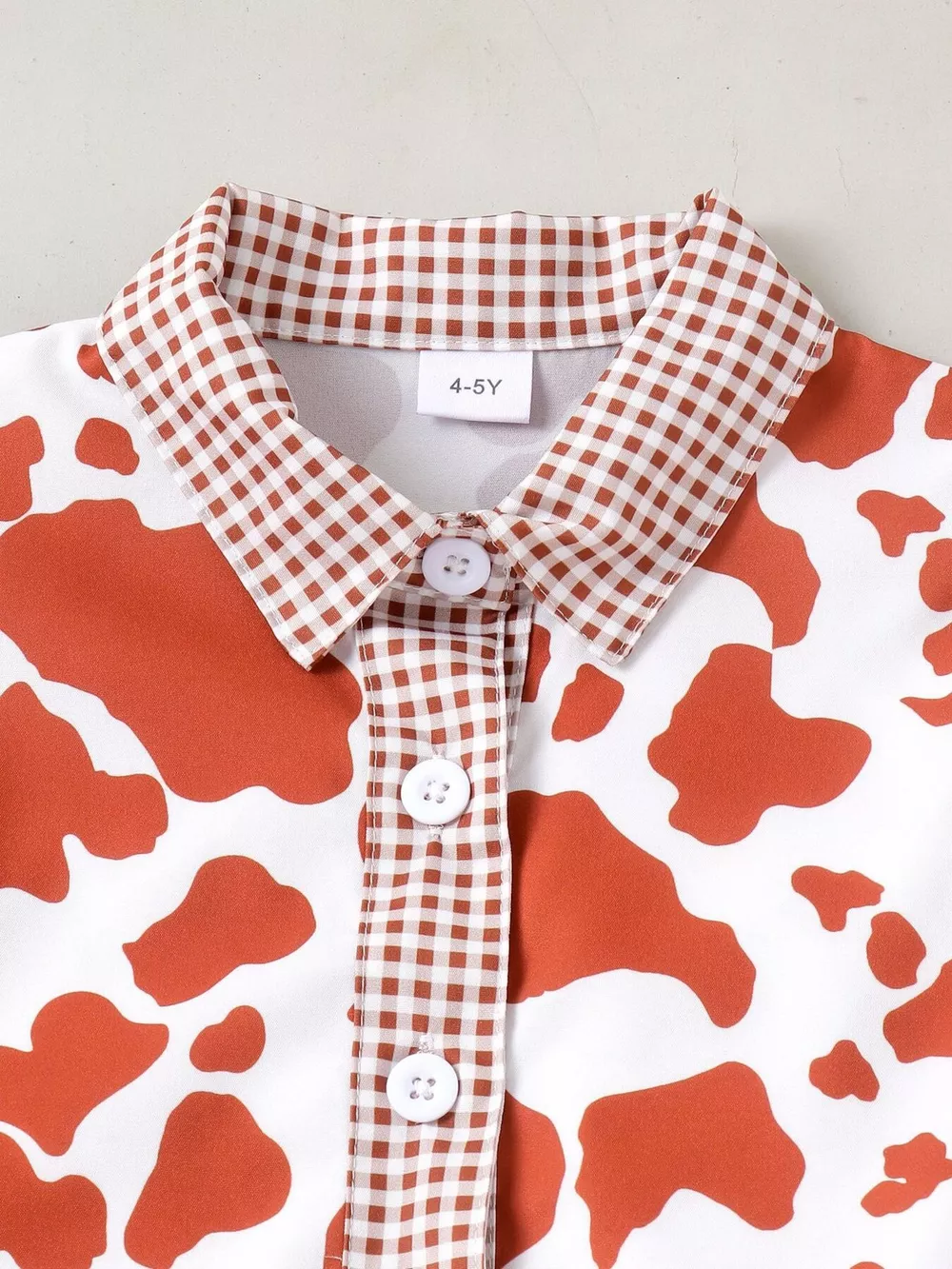 Children's Cow Print Ruffle Sleeve Top and Shorts Set, image 2