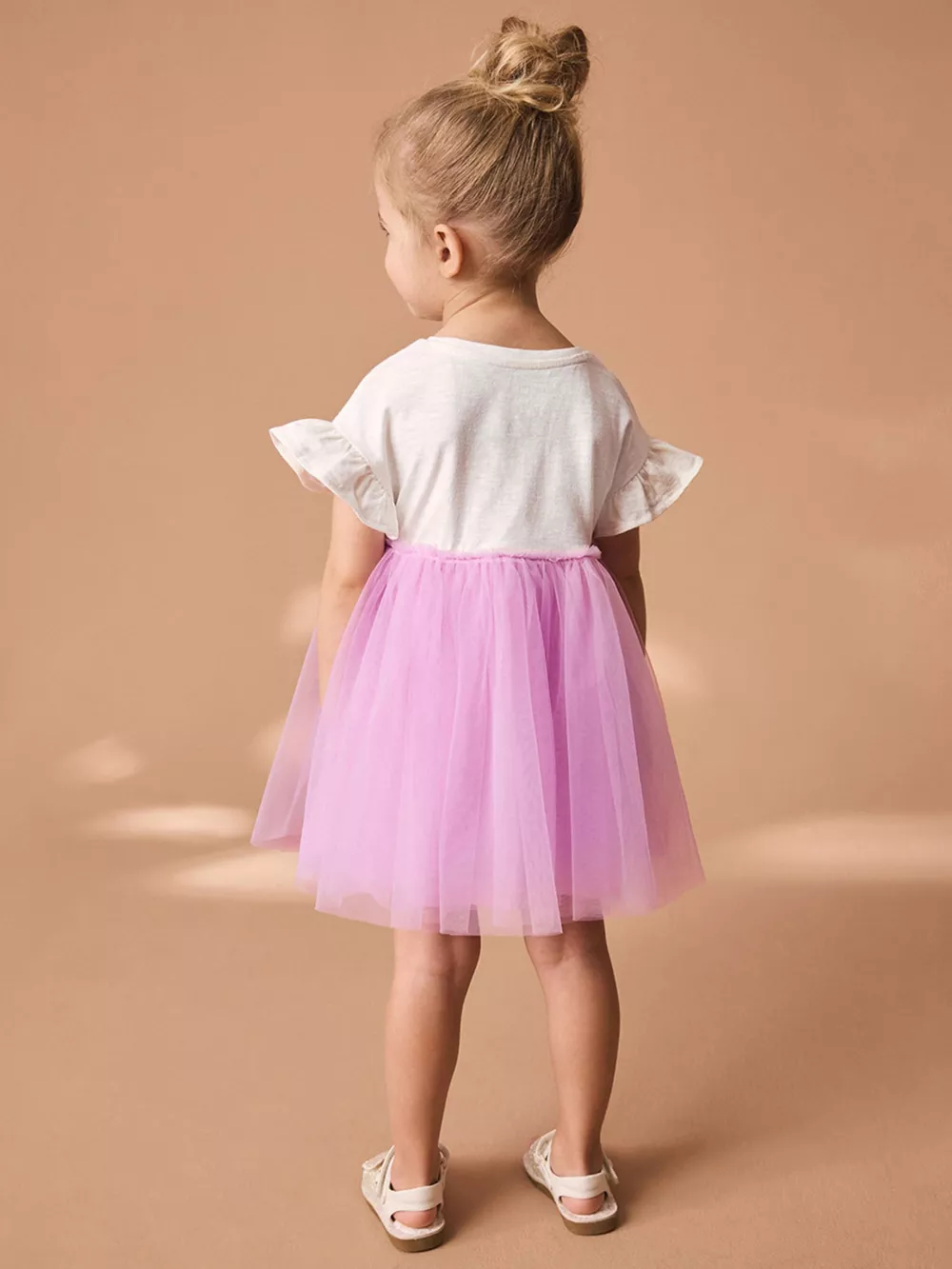 Children's Round Neck Ruffled Tulle Dress, image 3