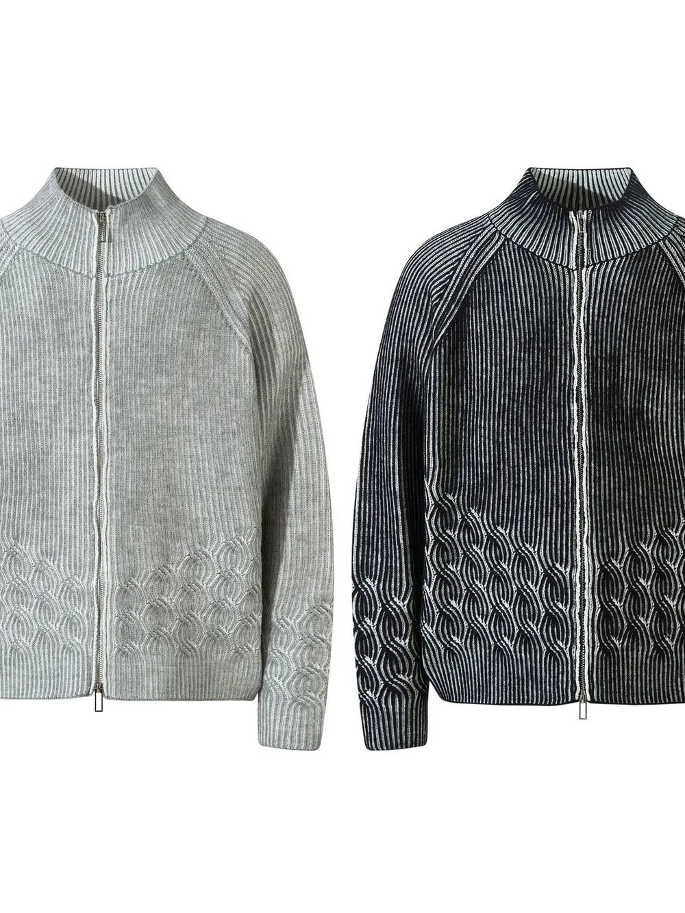 Men's Cable-Knit Zip-Up Cardigan, image 4