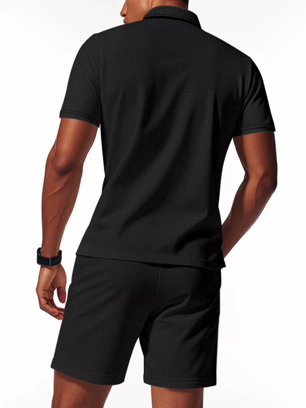 Men's Full Size Casual Short Sleeve Polo and Shorts Set Plus Size, image 8