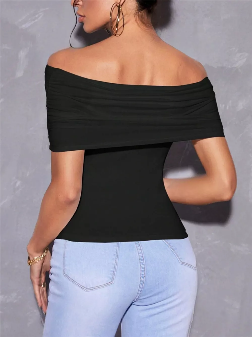 Off Shoulder Ruched T-Shirt, image 2