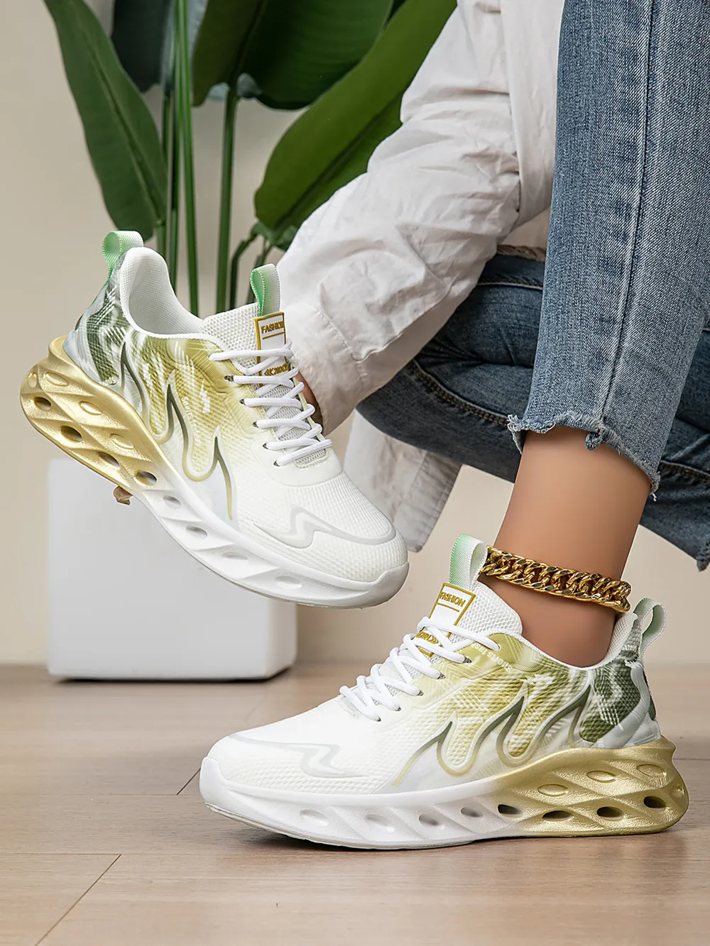 Round Toe Lace Up Mesh Athletic, image 5