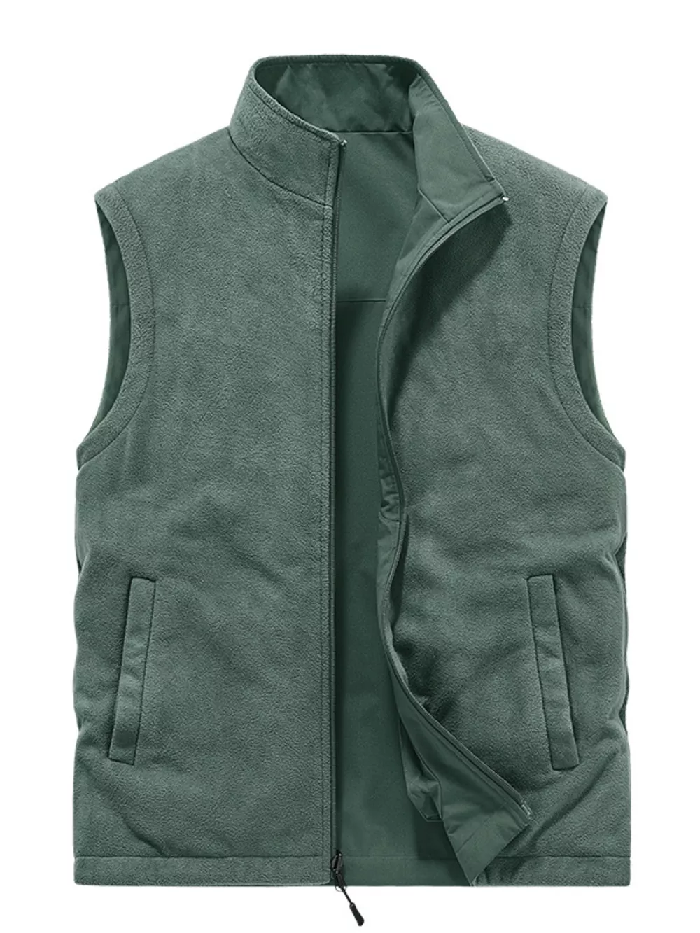 Men's Plus Size Zip Up Vest Coat, image 2