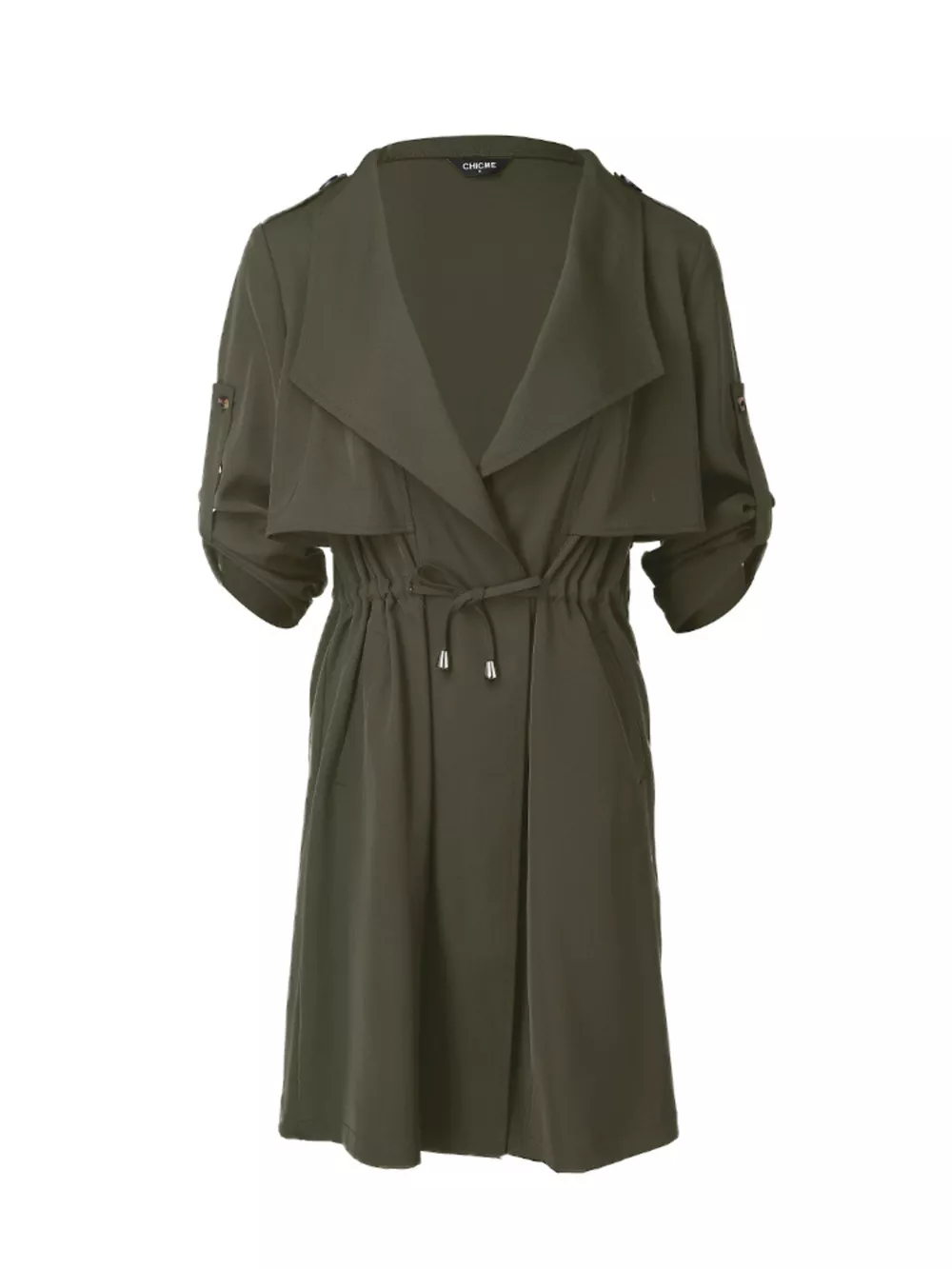 Drape Collar Lightweight Trench Coat, image 21