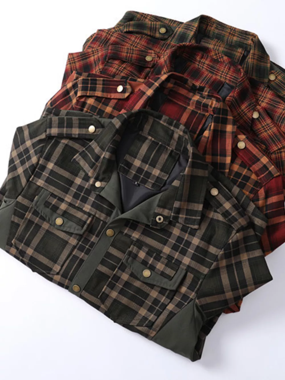Men's Full Size Button Up Long Sleeve Plaid Shirt Plus Size, image 15