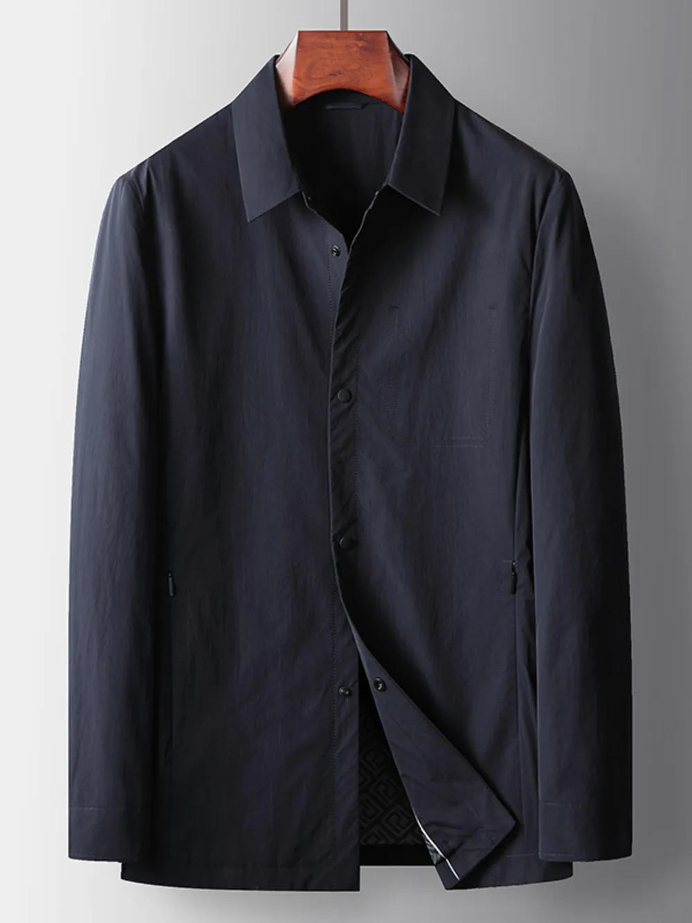 Men's Plus Size Button Up Long Sleeve Jacket, image 2