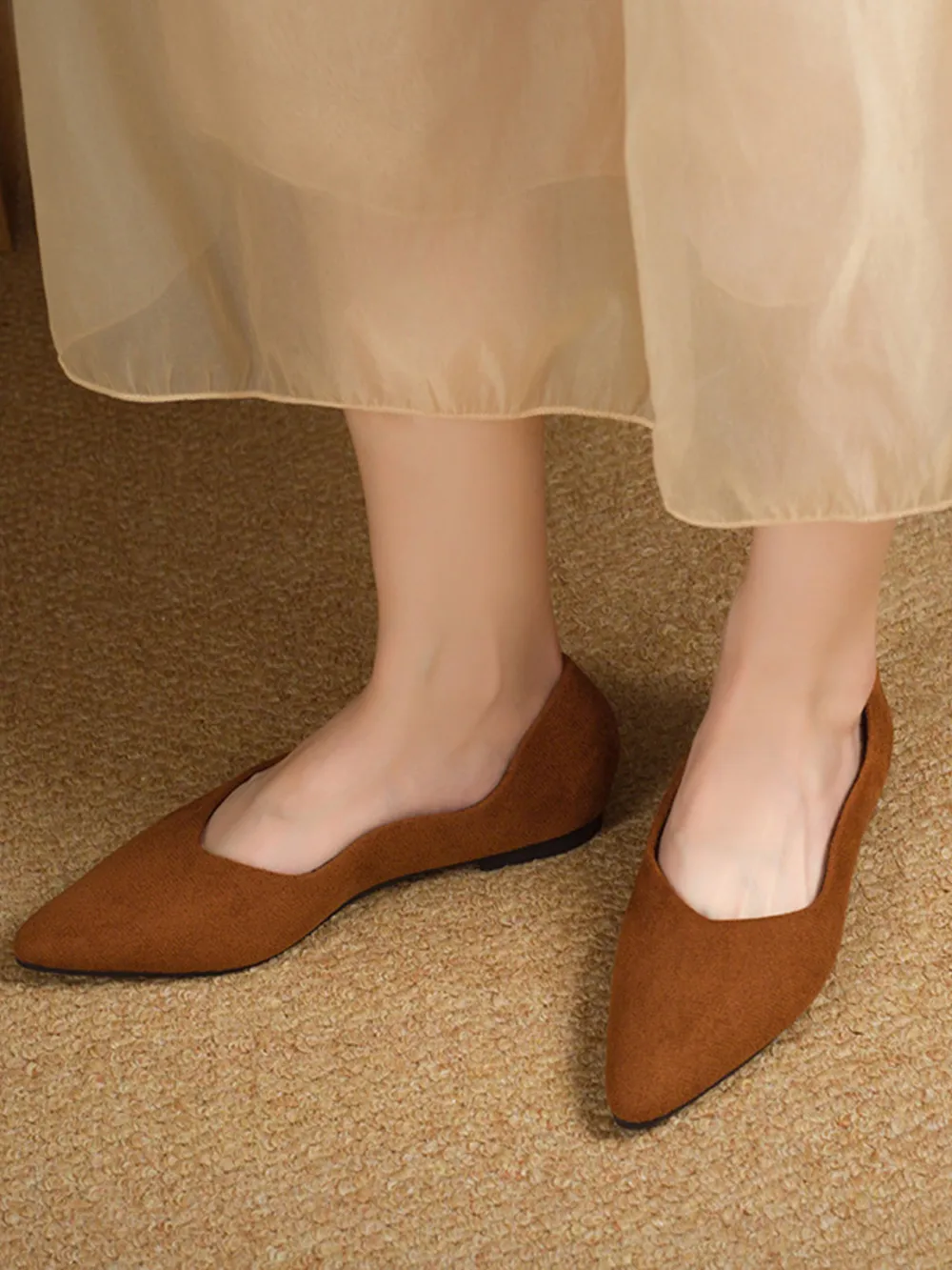 Solid Color Point Toe Slip-Ons, image 5