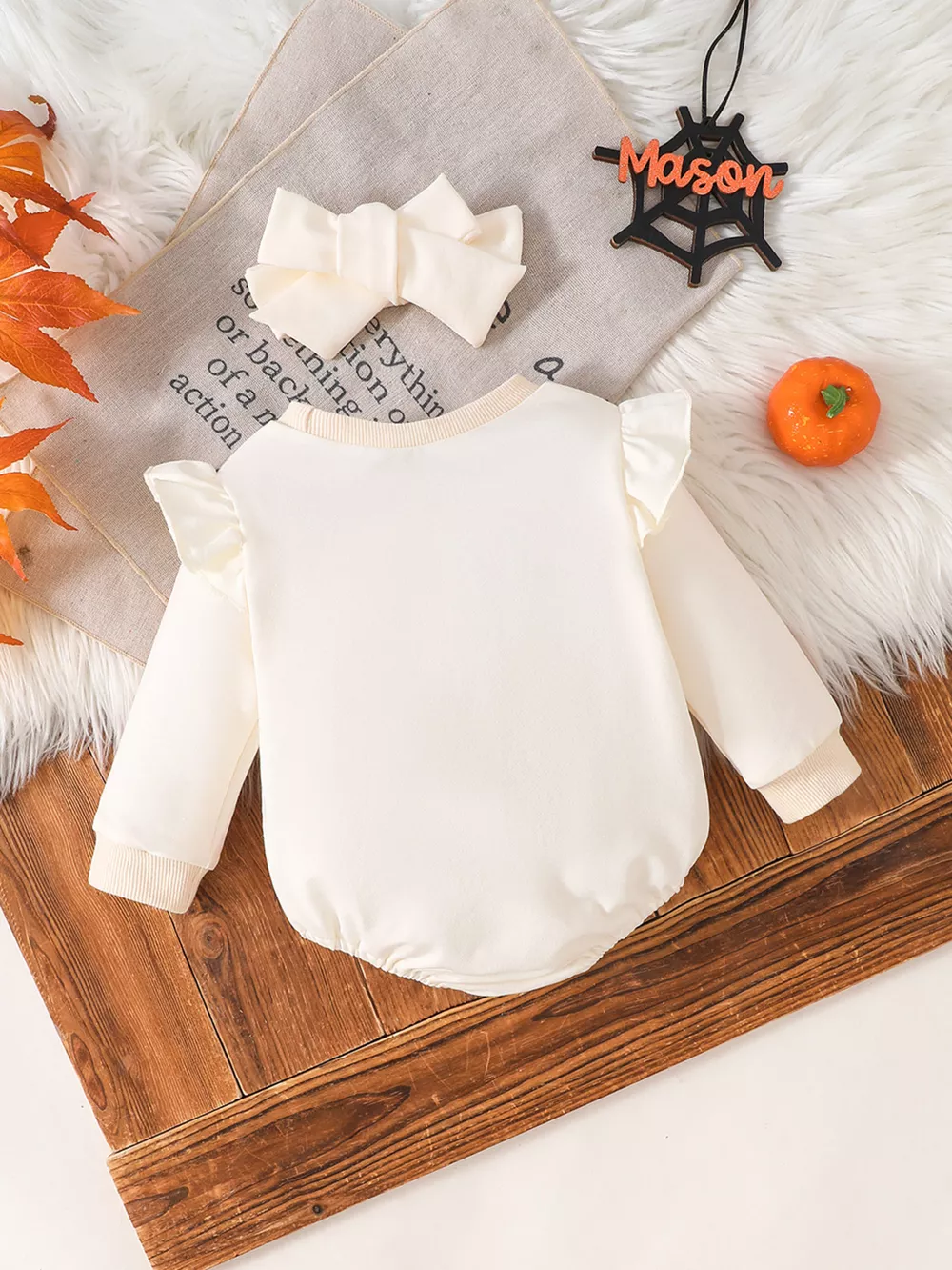 Children's Halloween Ruffled Long Sleeve Bodysuit, image 5