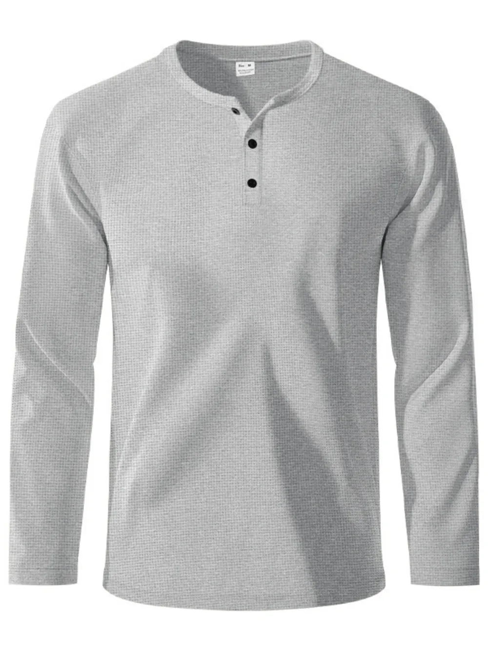 Men's Full Size Button Detail Long Sleeve T-Shirt Plus Size, image 3