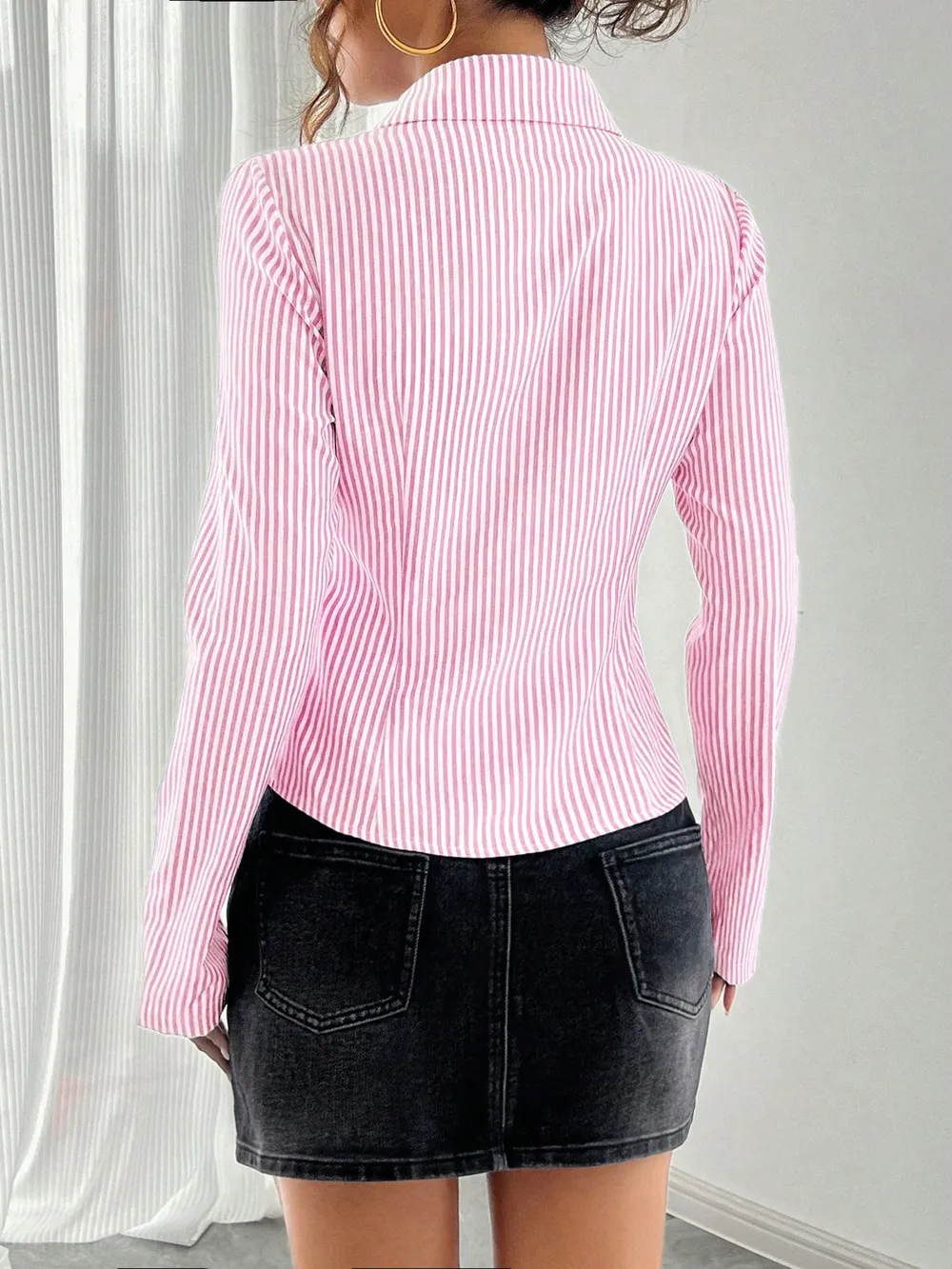 Striped Button Up Long Sleeve Shirt, image 31