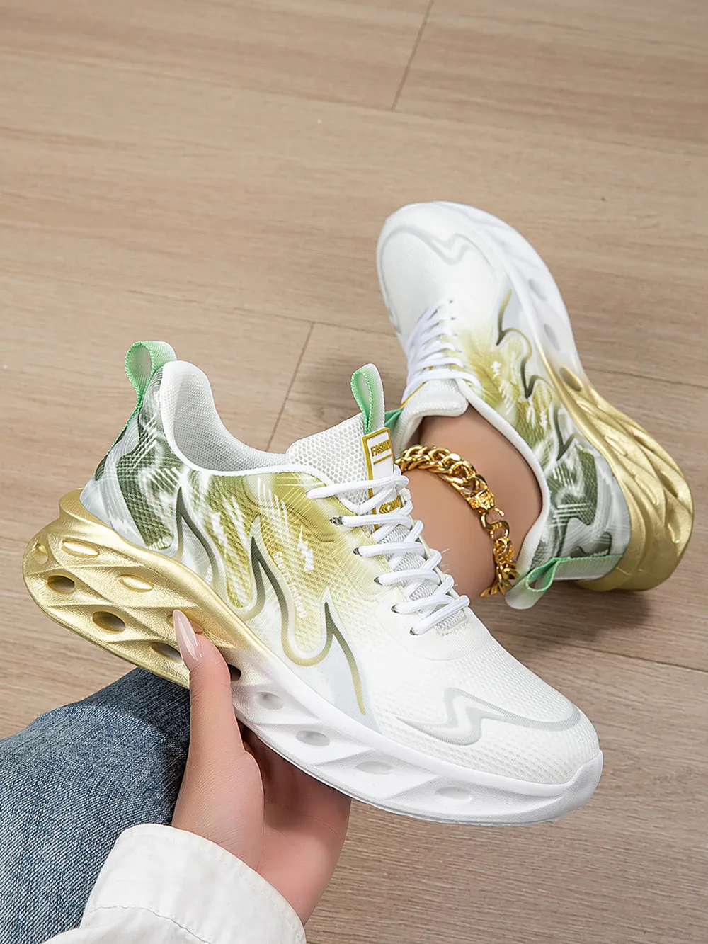 Round Toe Lace Up Mesh Athletic, image 2