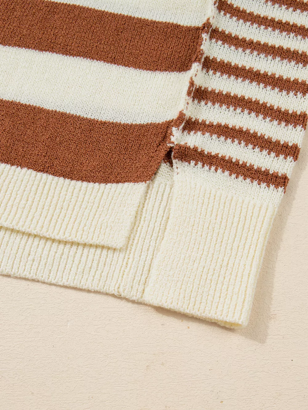 Stripe Drop Shoulder Sleeve Patchwork Baggy Sweater, image 6