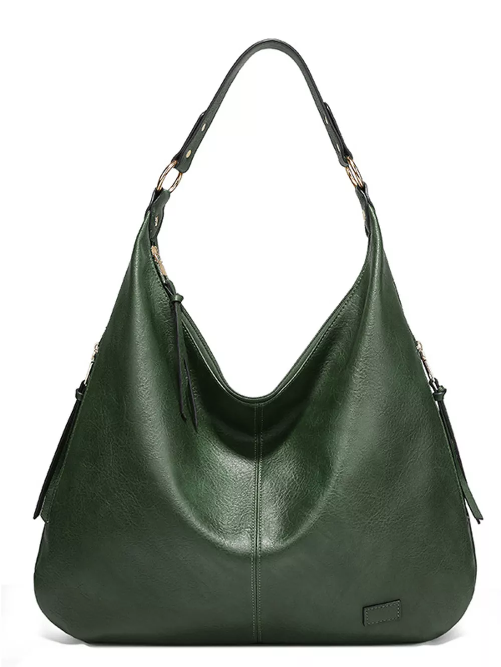 Leather Slouchy Shoulder Bag, image 4