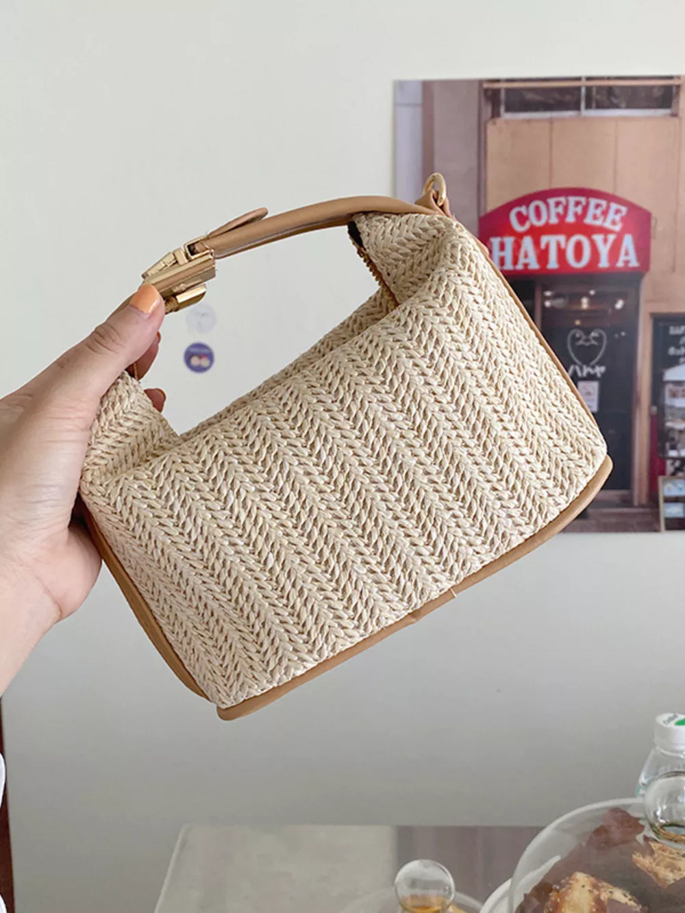 Woven Straw Crossbody Bag, image 4