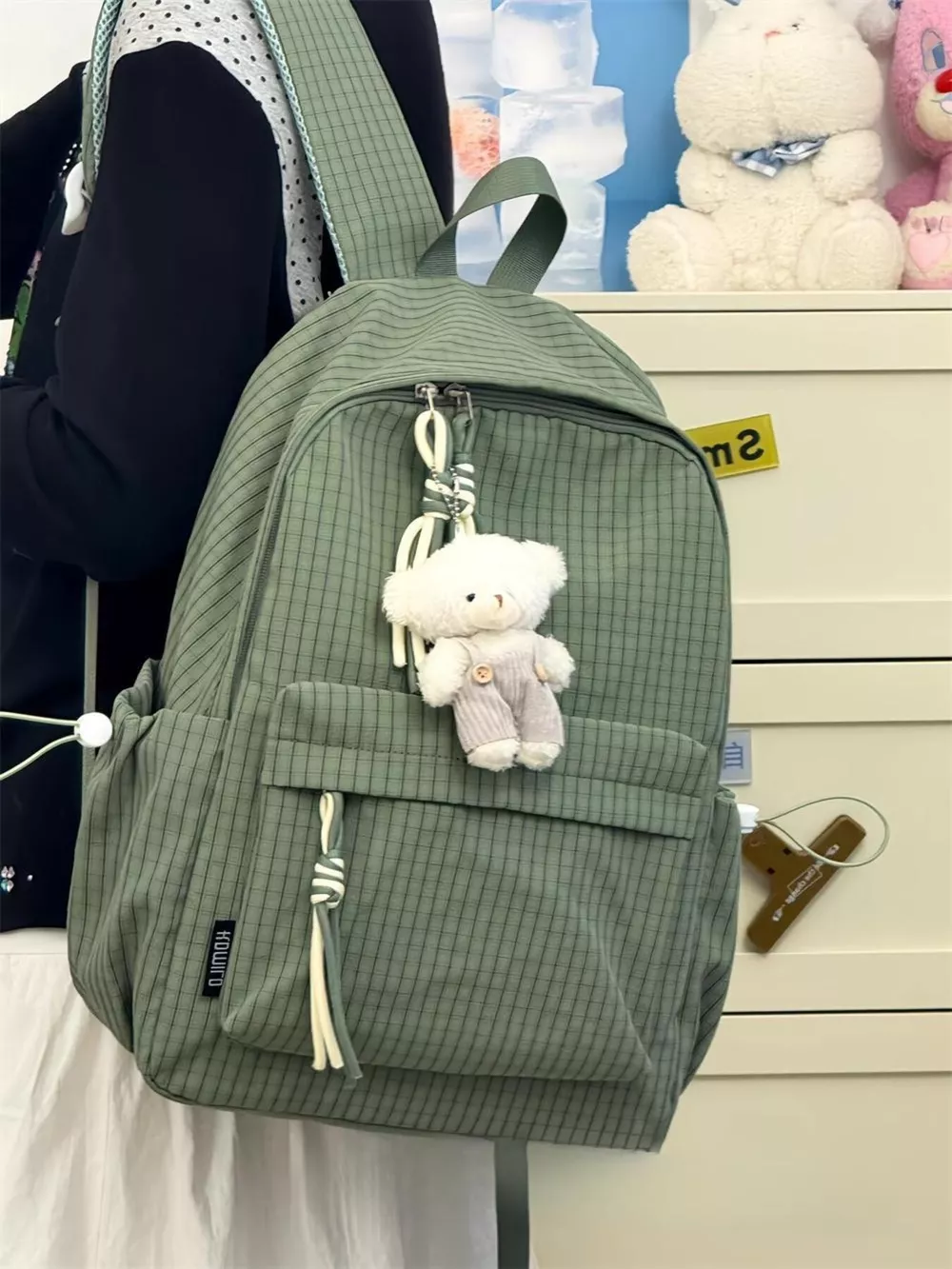 Casual Plaid Backpack Bag, image 2