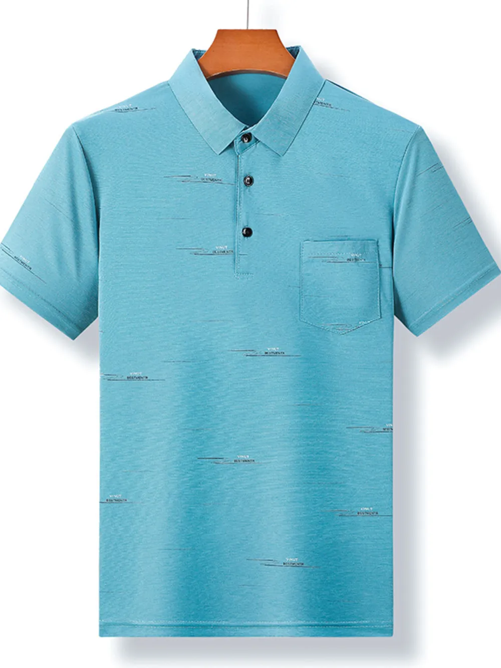 Men's Plus Size Embroidered Detail Short Sleeve Polo, image 3