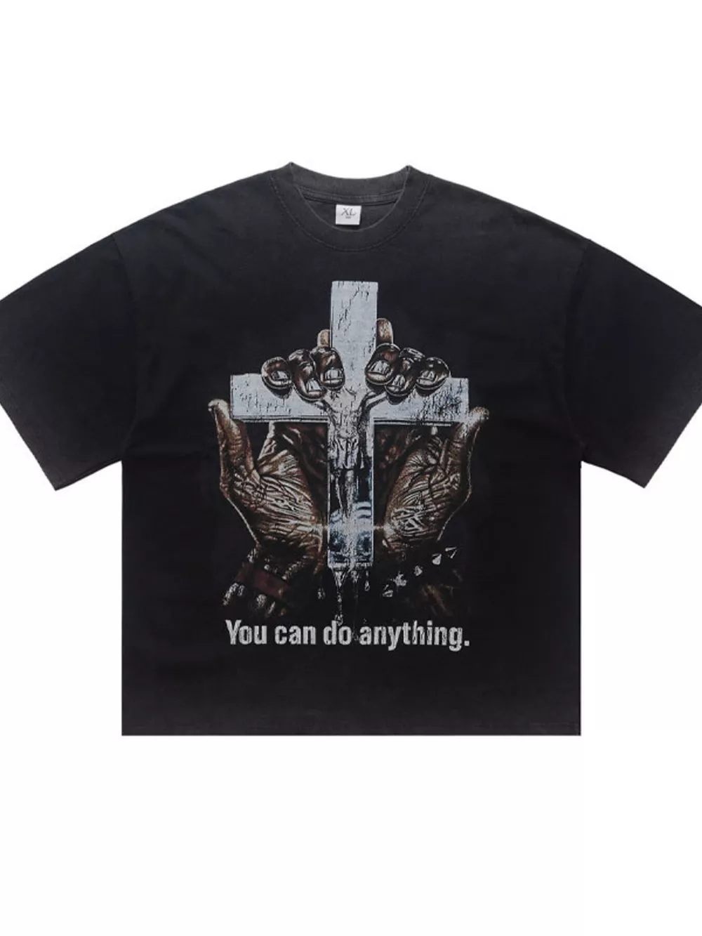Men's Vintage Wash Cross Graphic T-Shirt, image 6