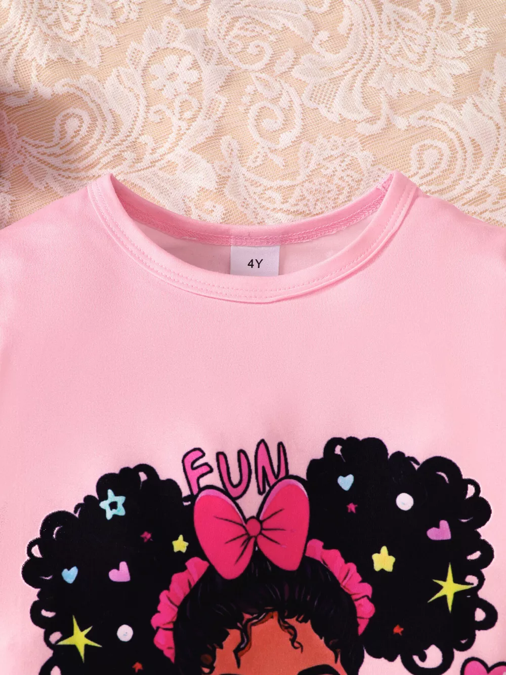 Children's Graphic Long Sleeve Top & Flare Jeans Set, image 4