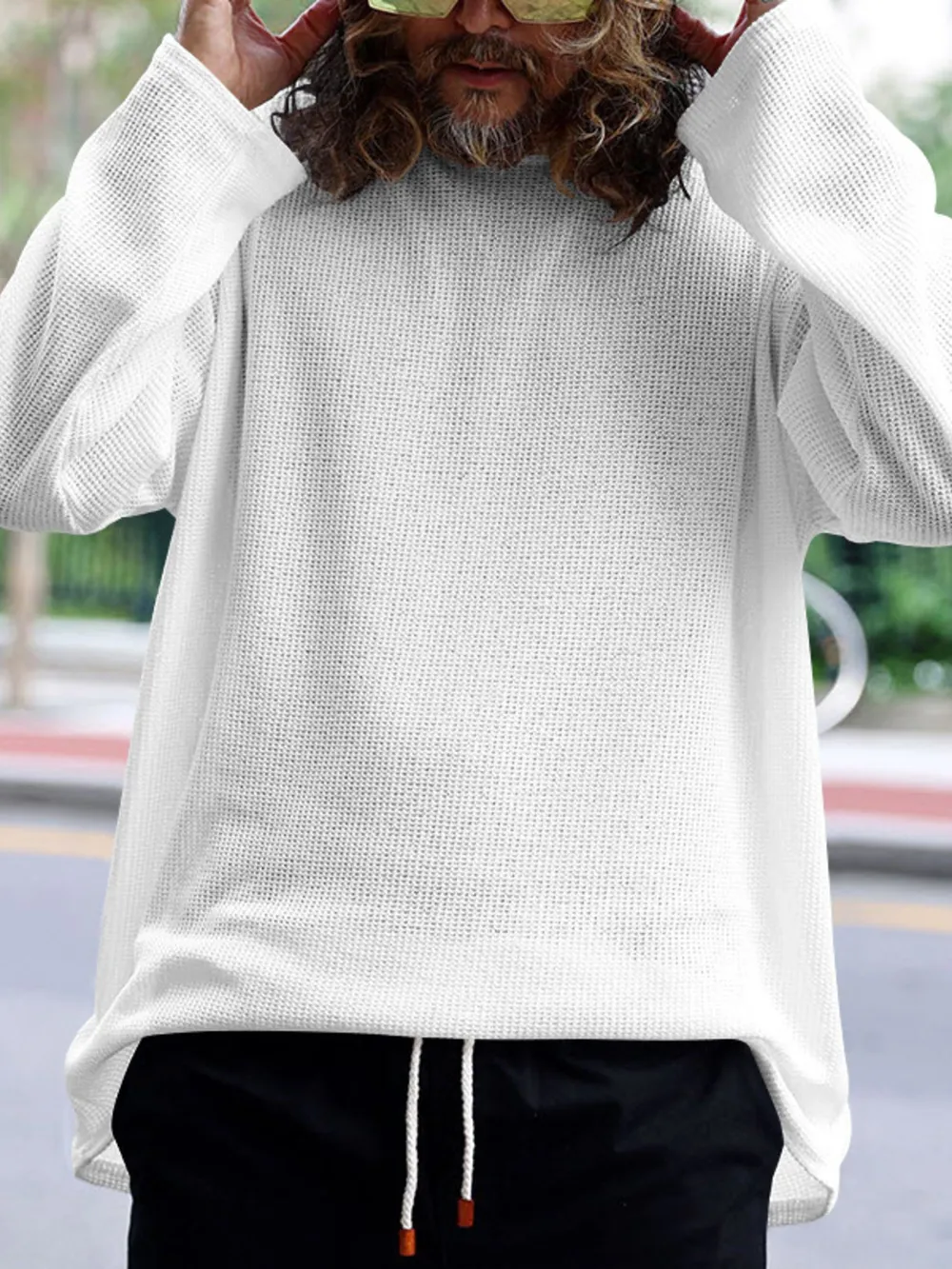 Men's Full Size Round Neck Long Sleeve Sweatshirt Plus Size, image 4