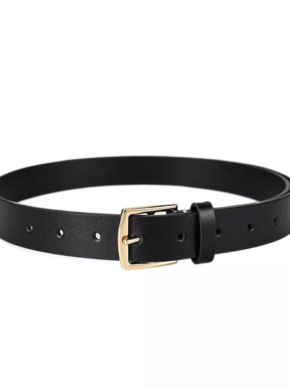 Leather Belt with Golden Buckle, image 2
