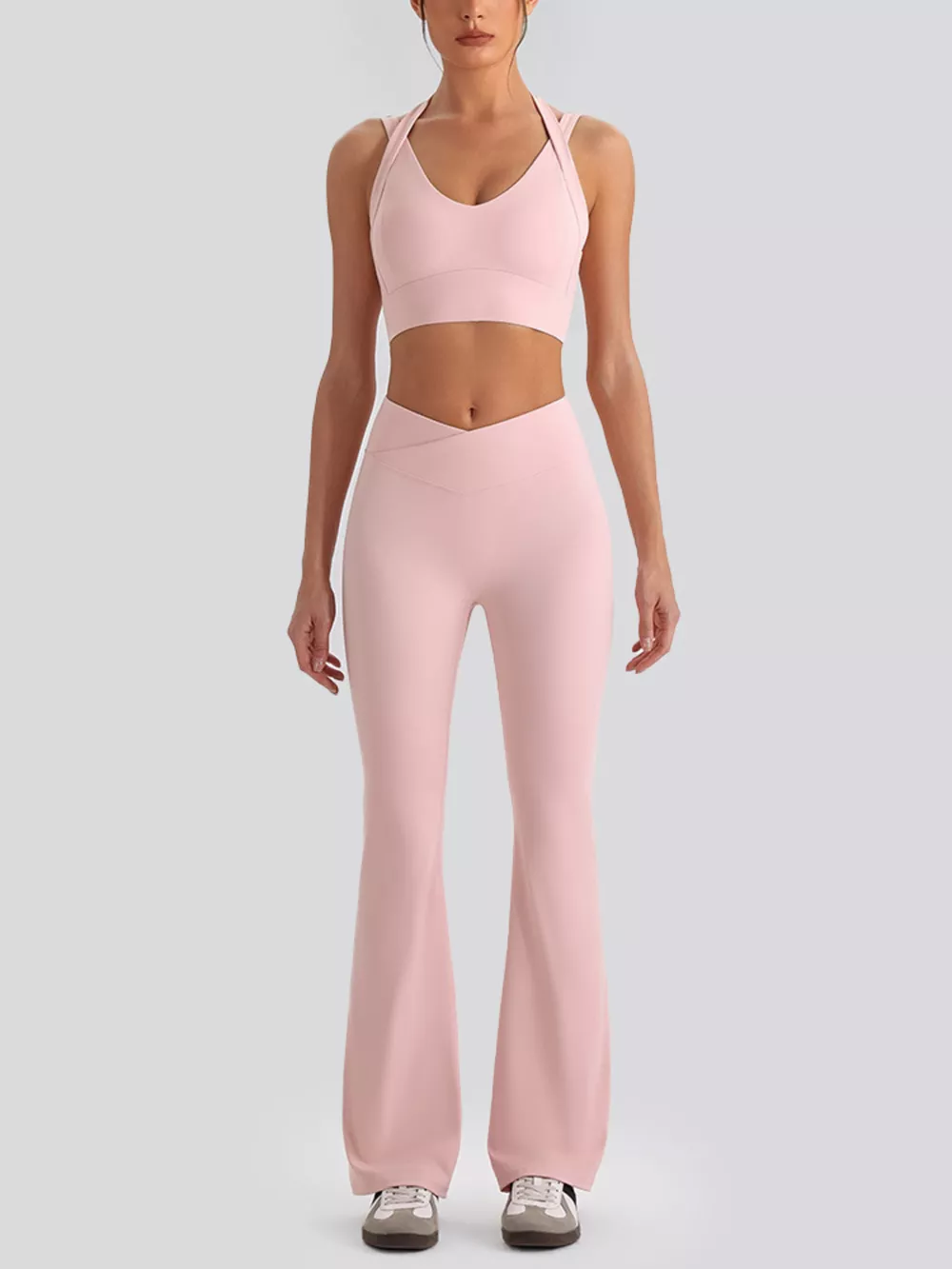 Seamless Criss-Cross V-Neck Tank and Leggings Active Set, image 7