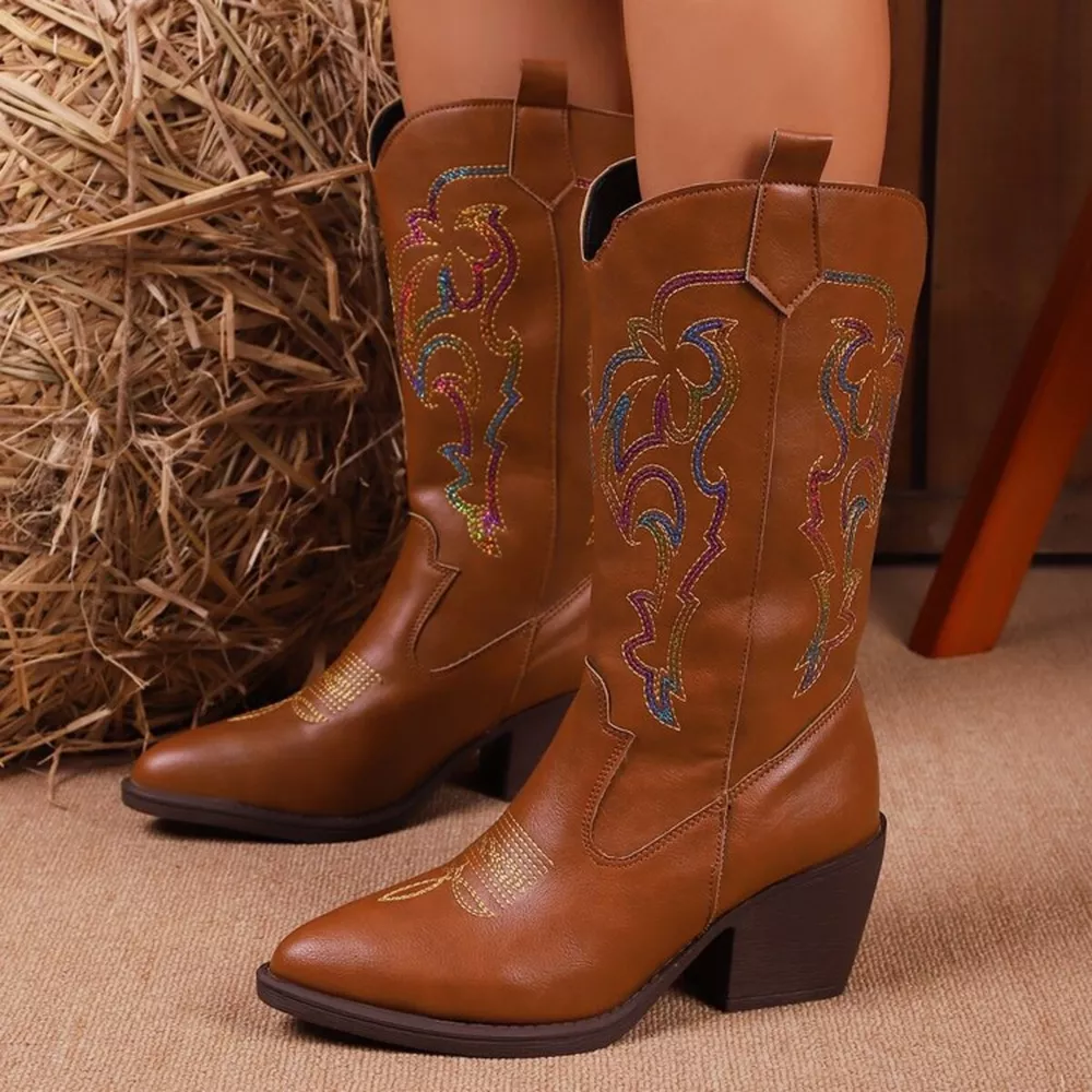 Point Toe Block Heels Boots, image 4