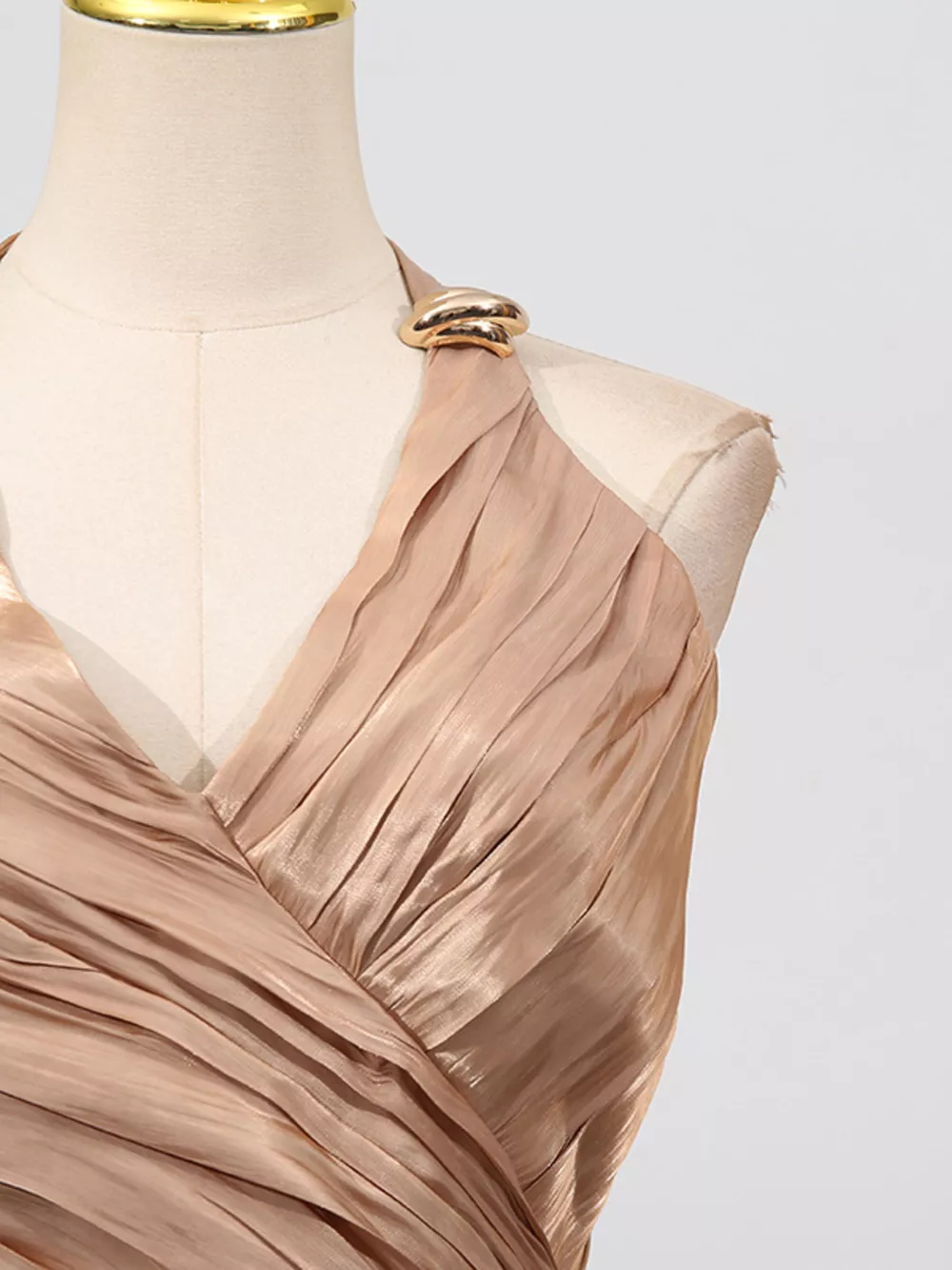 Halter Neck Ruched Maxi Dress, image 9