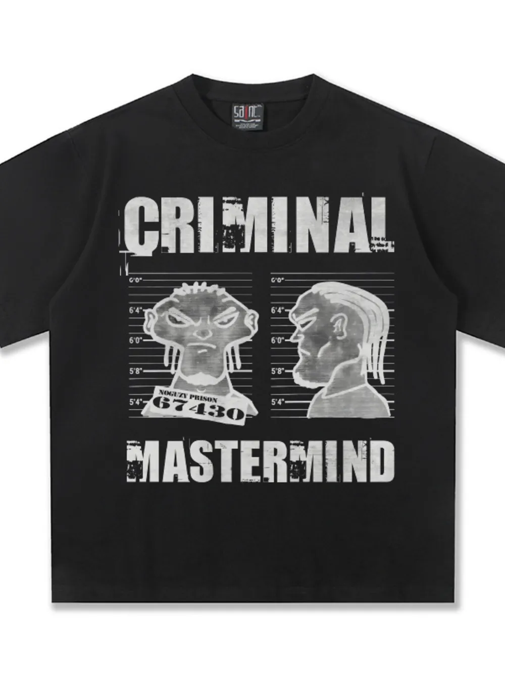 Men's Criminal Mastermind Graphic Oversized T-Shirt, image 8