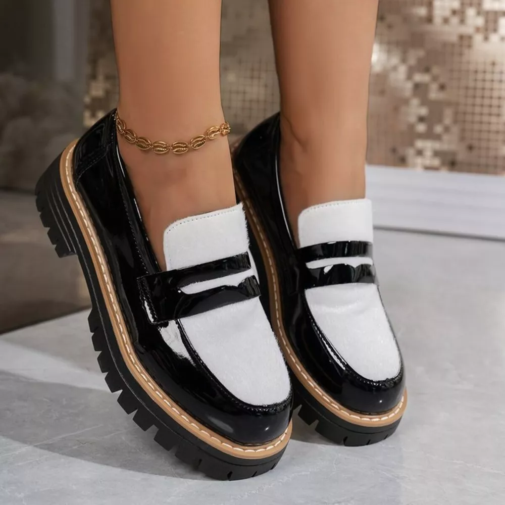 Round Toe Platform Loafers