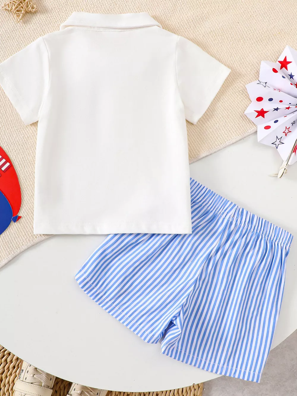 Children's Patriotic American Flag Embroidered Outfit Set, image 8