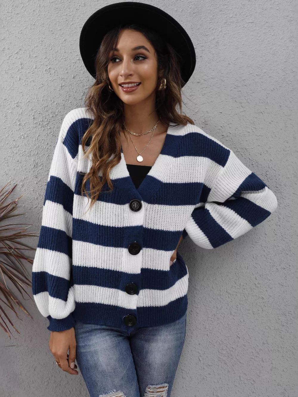 Striped Button-Up Long Sleeve Cardigan, image 15