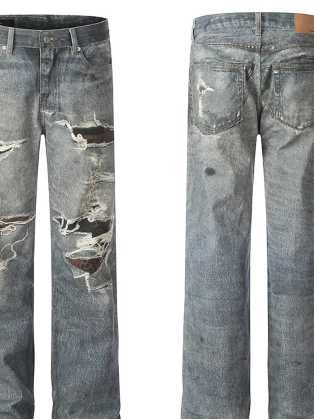 Men's Distressed Straight-Leg Jeans, image 3
