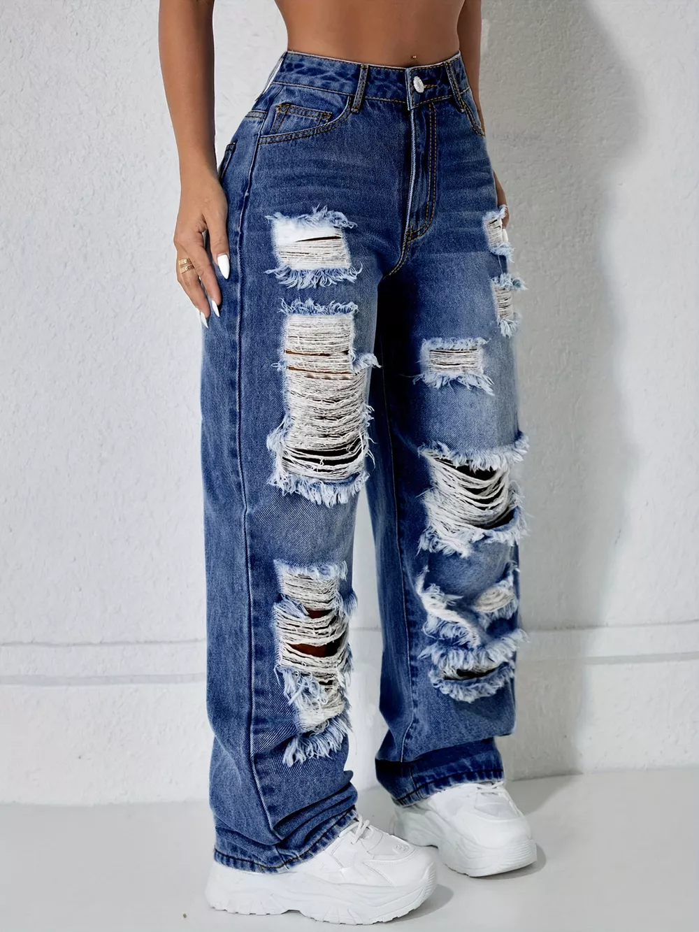 Distressed Wide Leg Jeans, image 11