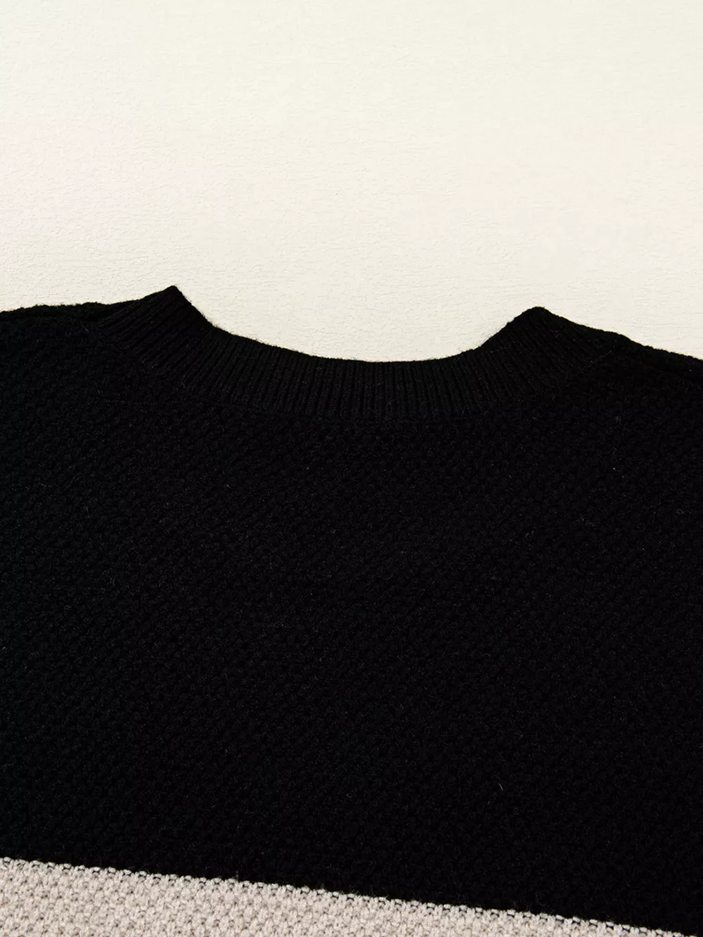 Color Block Knit Striped Sleeve Detail Casual Sweater, image 9
