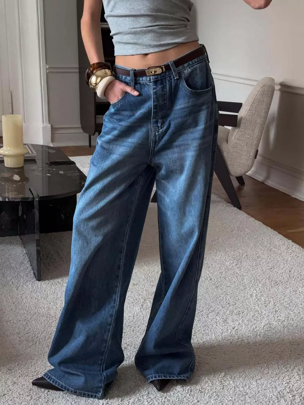 Wide Leg Relaxed Fit Jeans