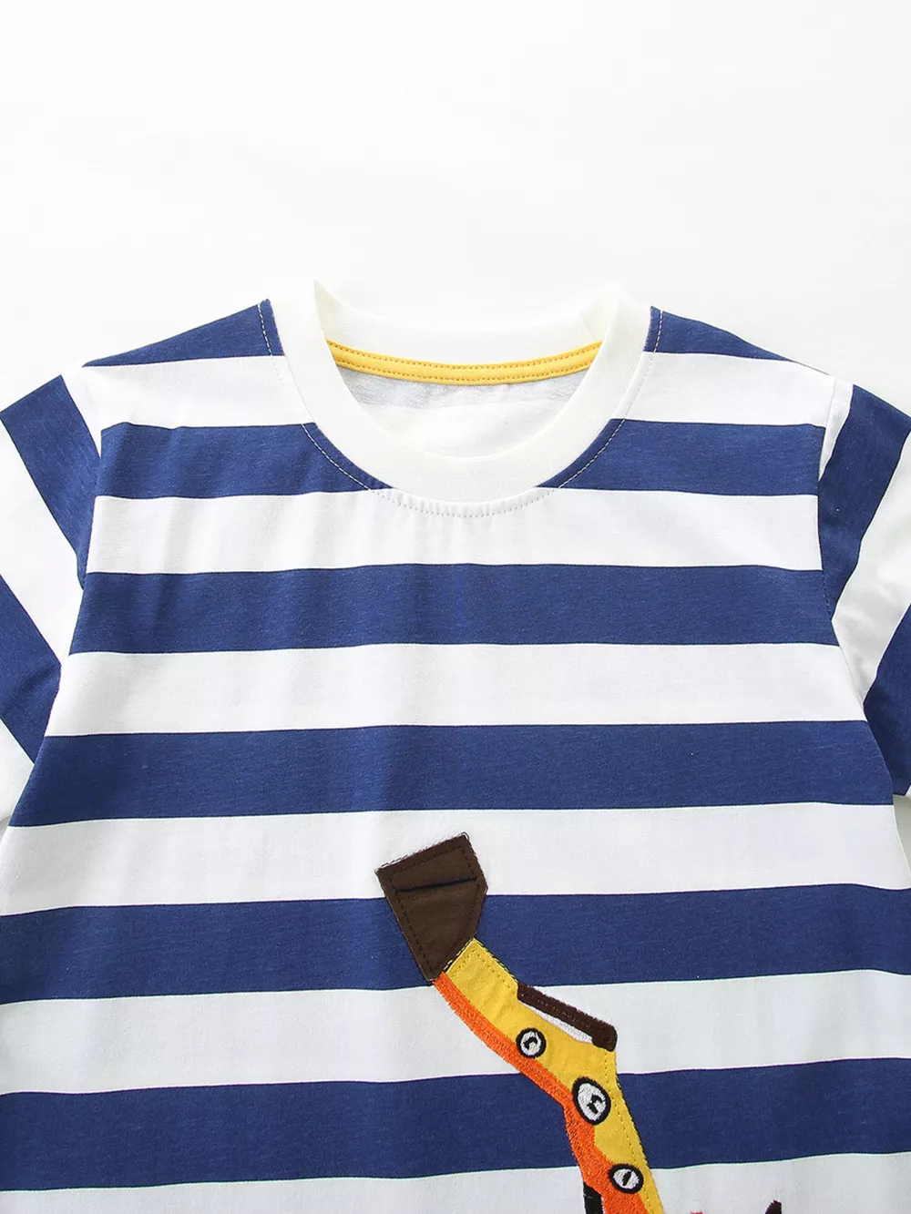 Children's Striped Excavator Print Tee and Shorts Set, image 3