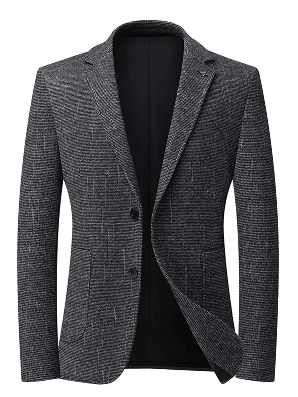 Men's Single-Breasted Tweed Blazer