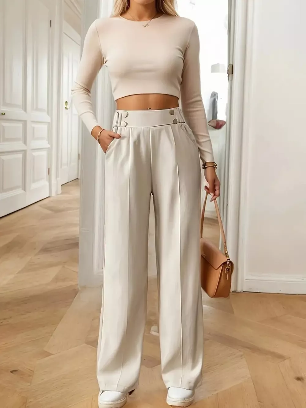 Full Size High-Waisted Wide-Leg Pants Plus Size, image 5
