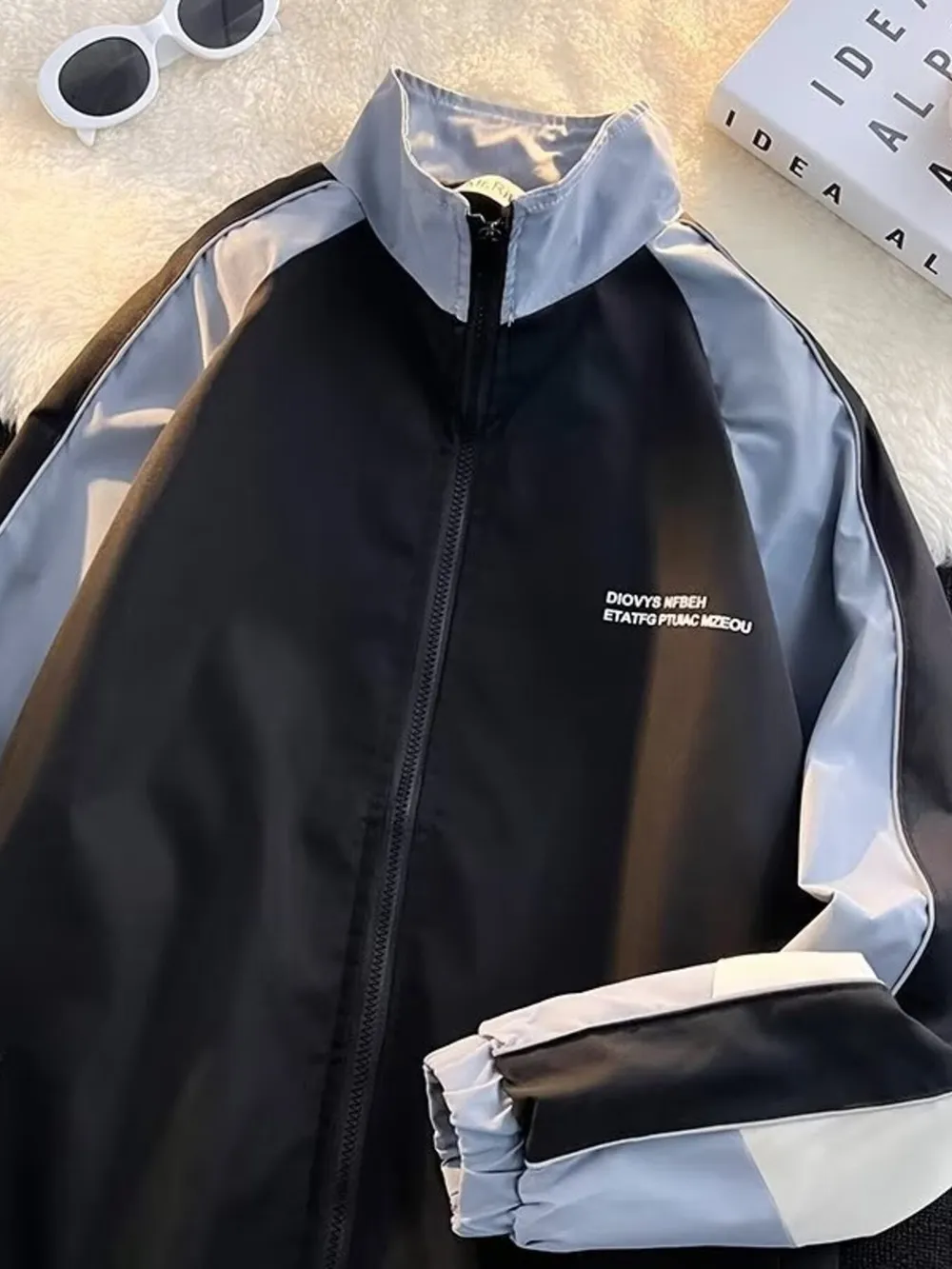 Men's Color Block Zip Up Jacket, image 3