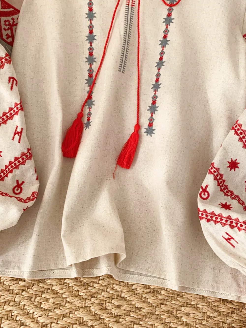 Embroidered Tie Neck Blouse, image 12
