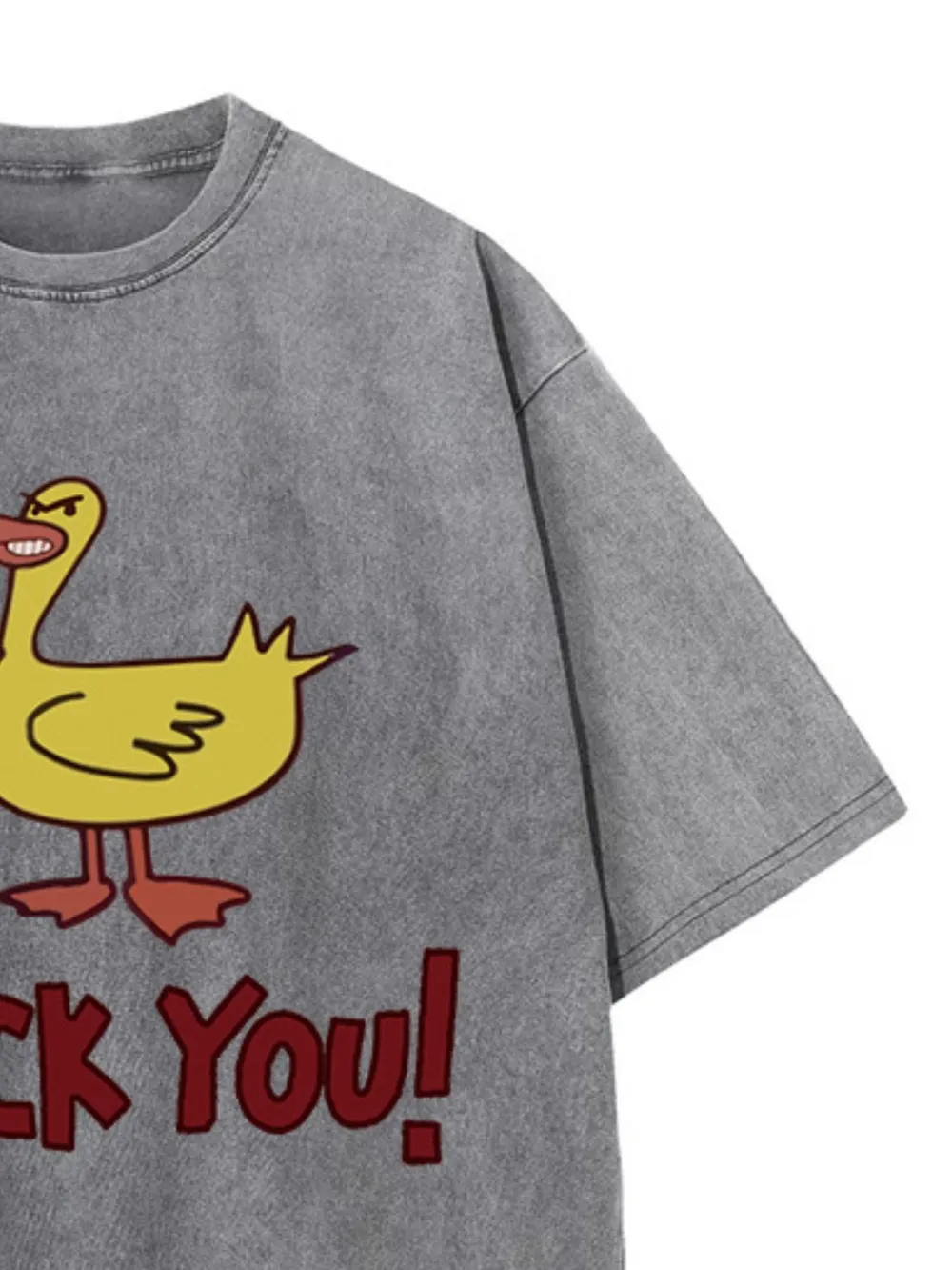 Duck Graphic Oversized Round Neck T-Shirt, image 9
