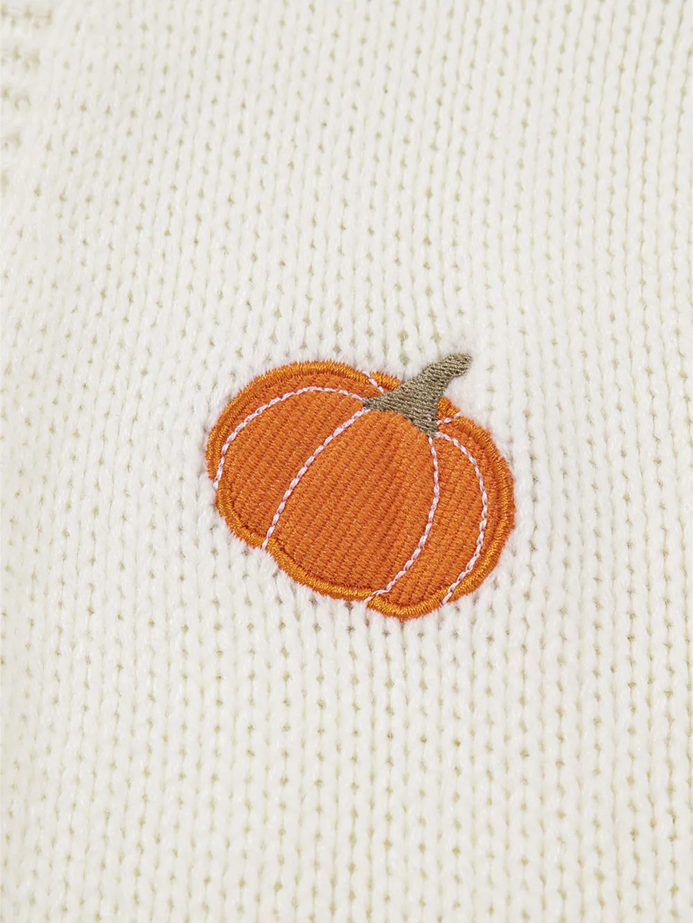 Halloween Pumpkin Embroidered Knit Cardigan, image 4