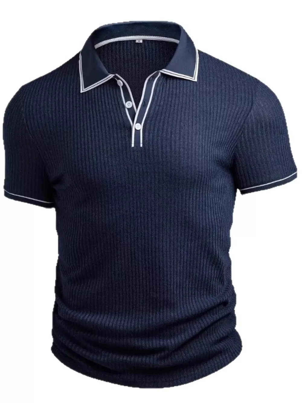 Men‘s Full Size Slim Fit Ribbed Knit Polo Plus Size, image 12