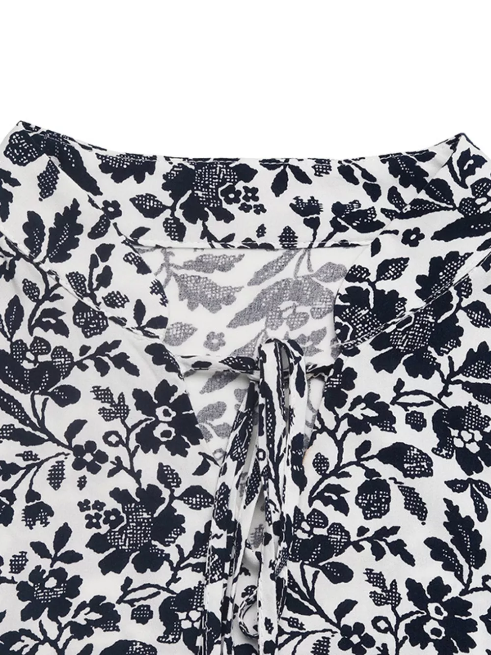 Printed Tie Neck Long Sleeve Blouse, image 7